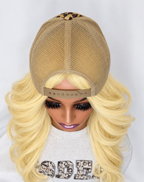 Tan & Brown Leopard Print Mesh Snapback Trucker Hat