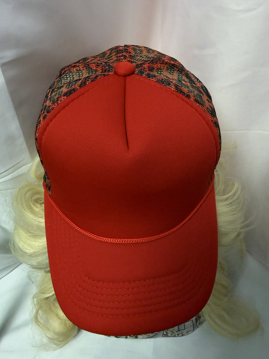 Black & Red Leopard Print Snapback Trucker Hat