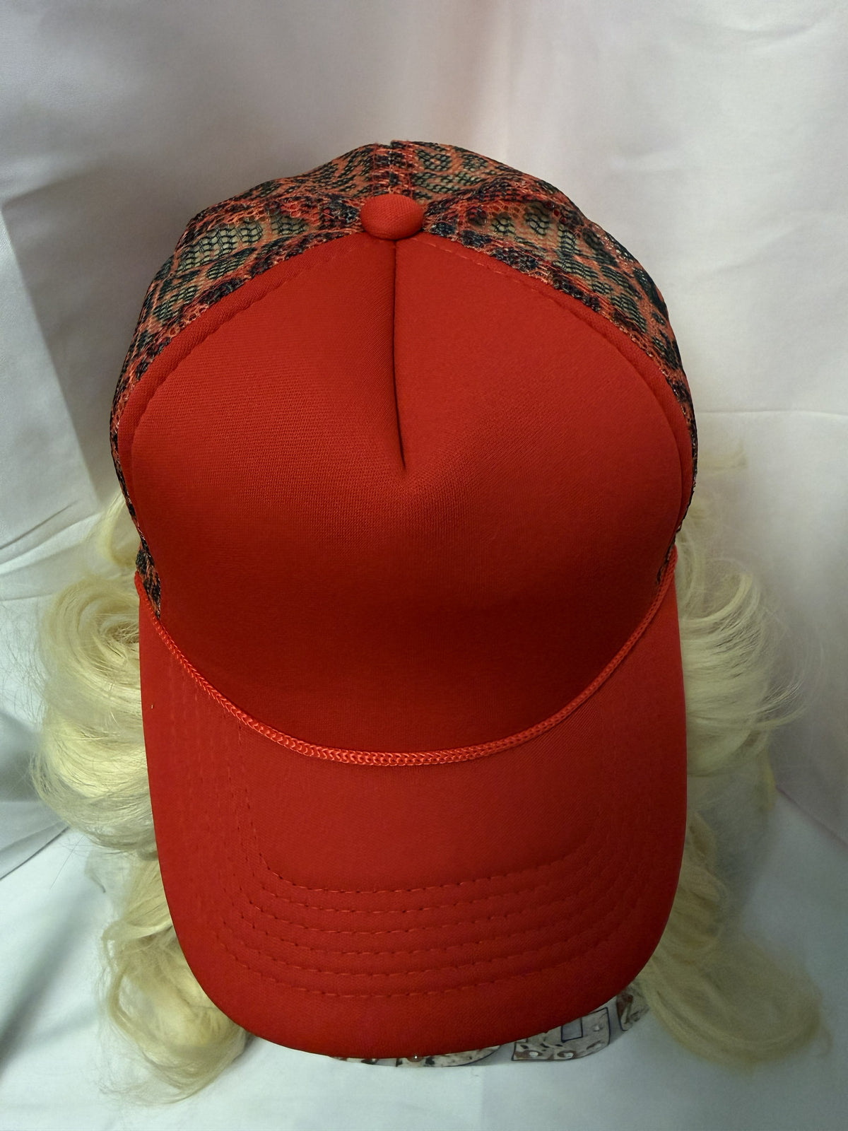 Black & Red Leopard Print Snapback Trucker Hat