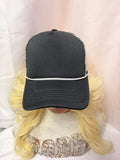 Black & White Checkered Mesh Print Snapback Trucker Hat