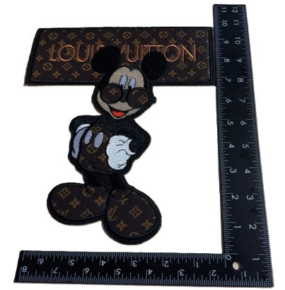 Brown Monogram Cartoon Character Faux Leather Logo Iron-on Patch