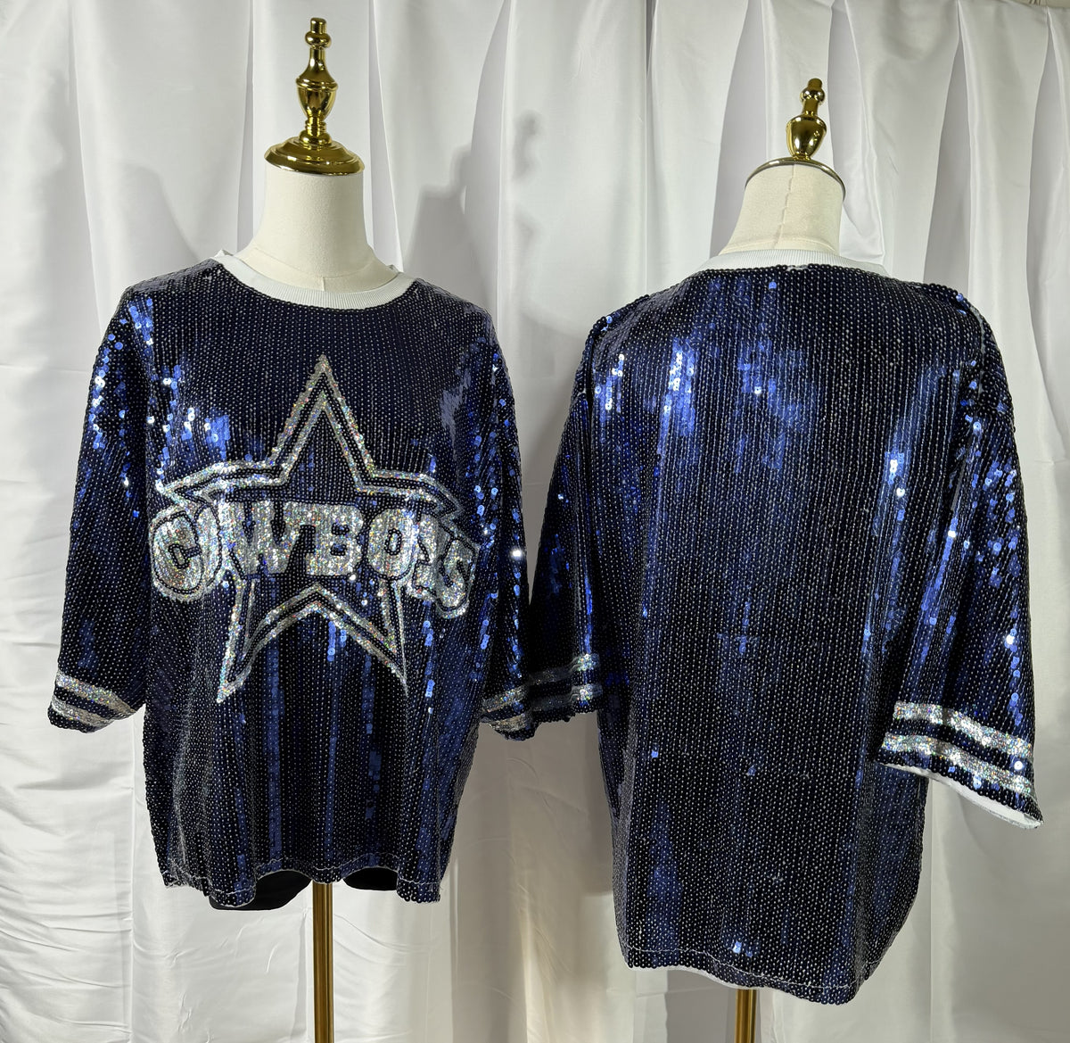 Dem Boyz Blue Sequin Top