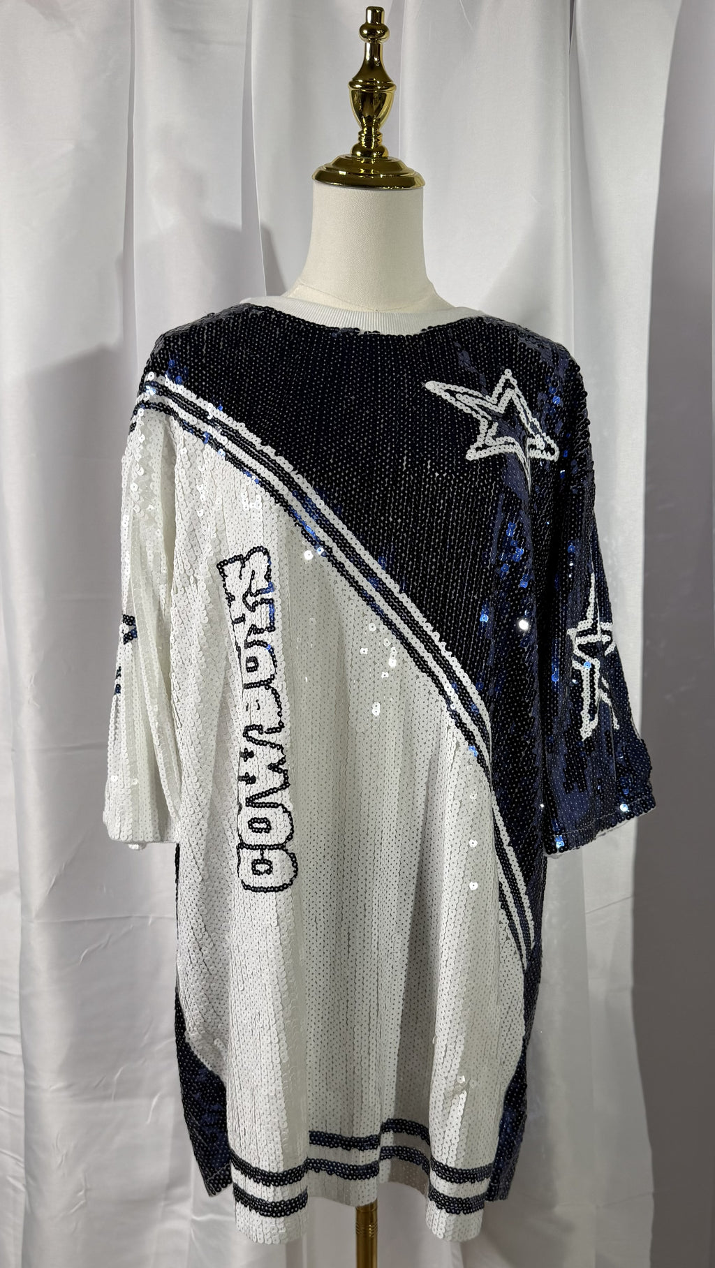 Dem Boyz Blue and White Sequin Dress