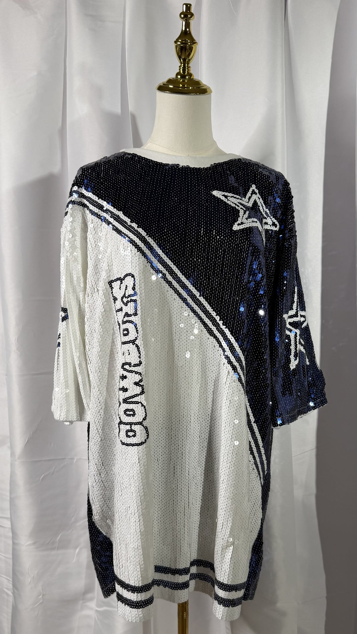 Dem Boyz Blue and White Sequin Dress
