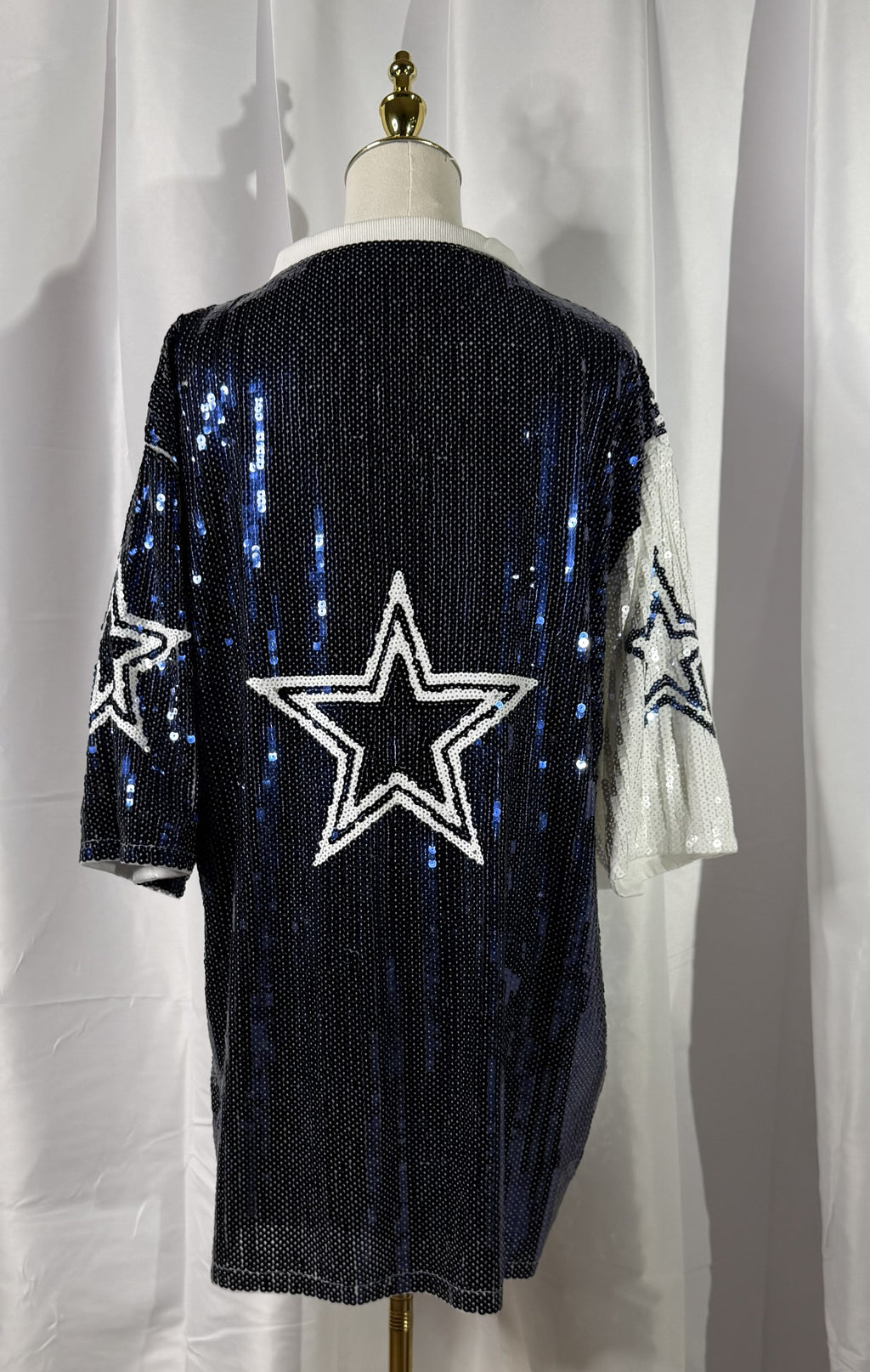 Dem Boyz Blue and White Sequin Dress