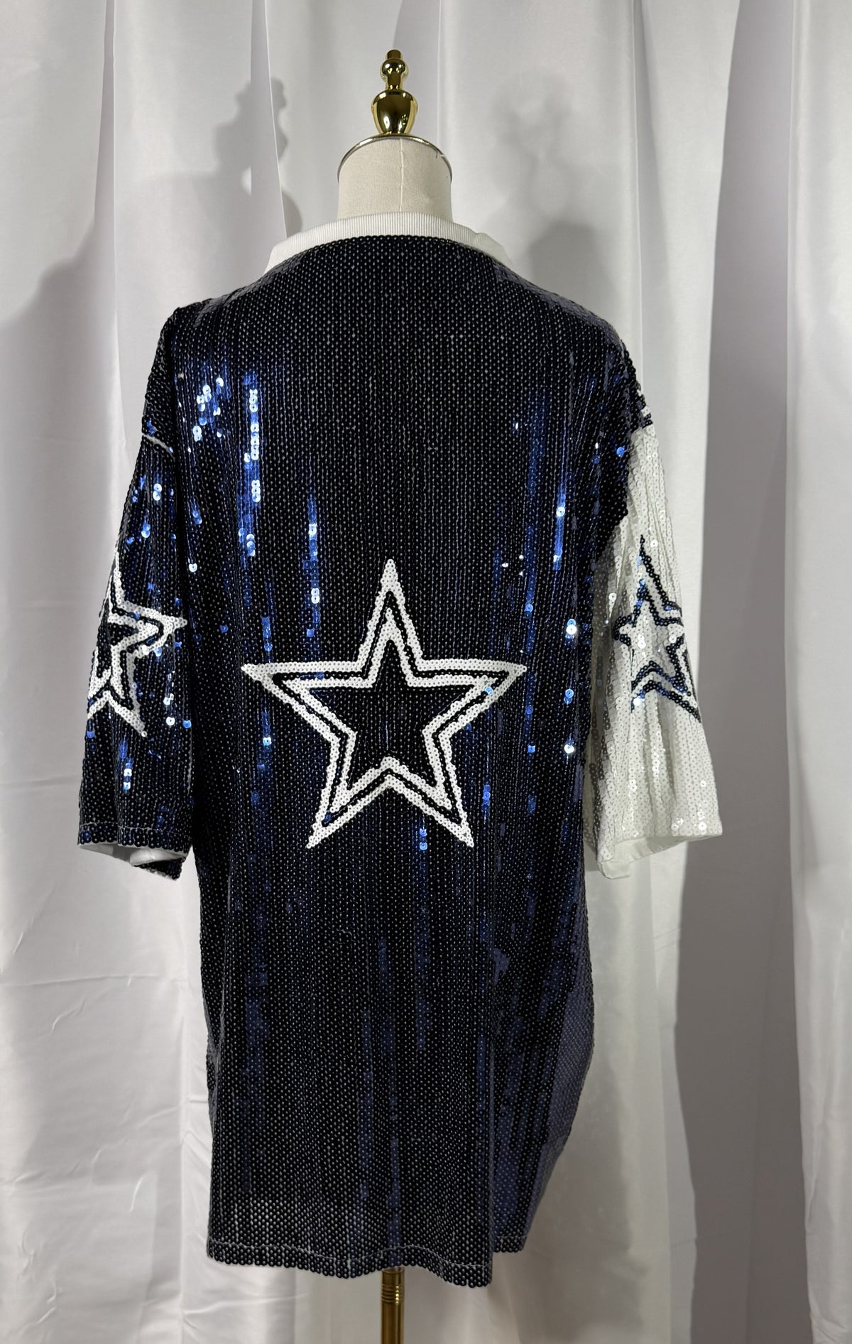 Dem Boyz Blue and White Sequin Dress
