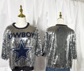 Dem Boyz Silver Sequin Top