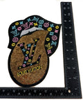 Pink-Blue-Gold-Monogram Logo Tongue/Lip Sequin Iron-on Patch