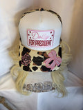 Dolly Leopard Print Mesh Snapback Trucker Hat
