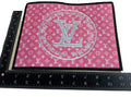 Pink Monogram Faux Leather Logo Iron-on Patch
