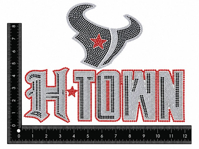 H-Town Bullhead Bedazzled Iron-on Patch