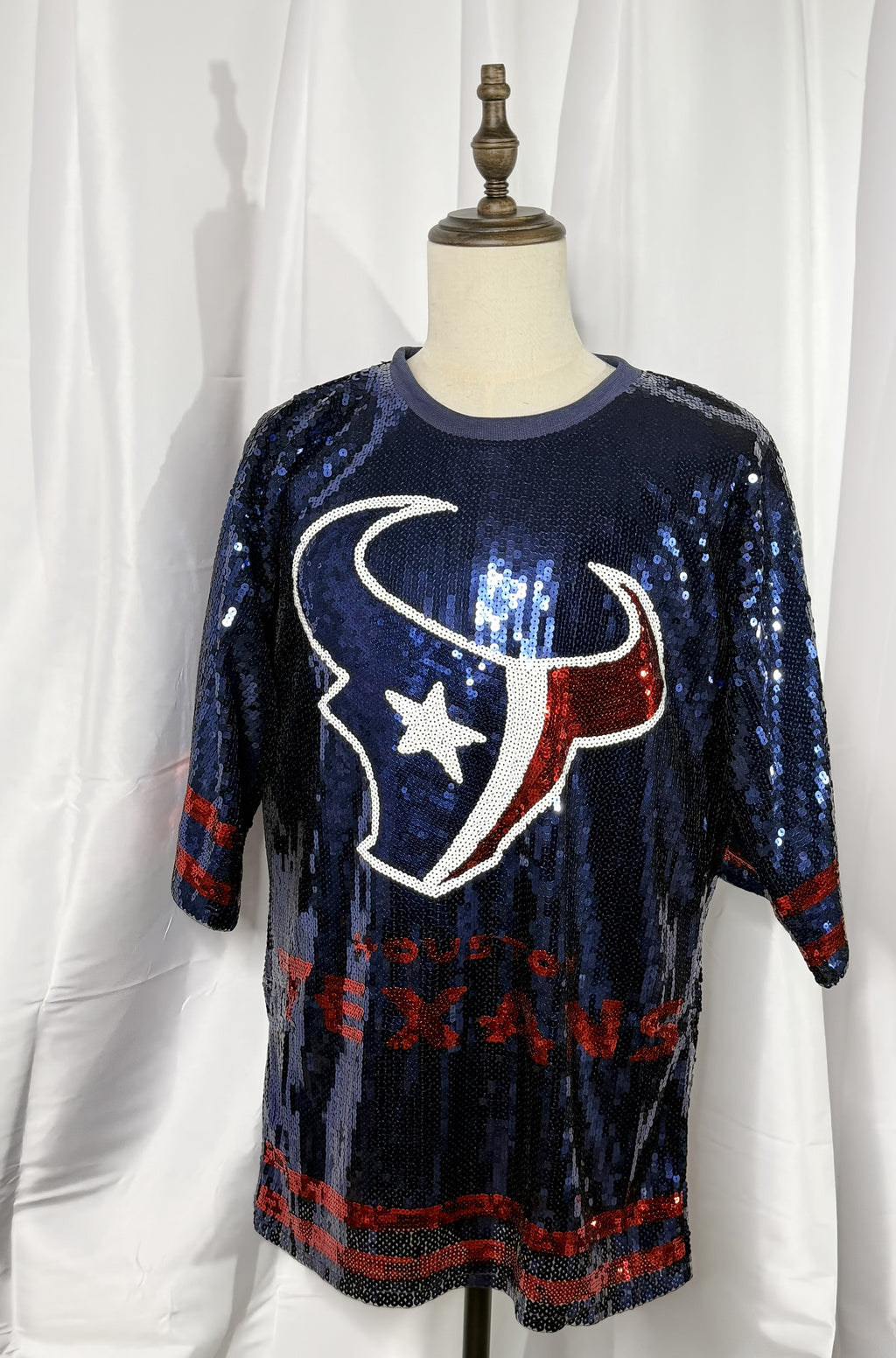 H-Town Blue and Red Sequin Dress