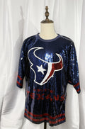 H-Town Blue and Red Sequin Dress