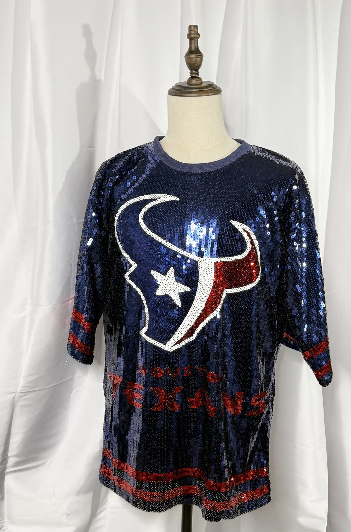 H-Town Blue and Red Sequin Dress