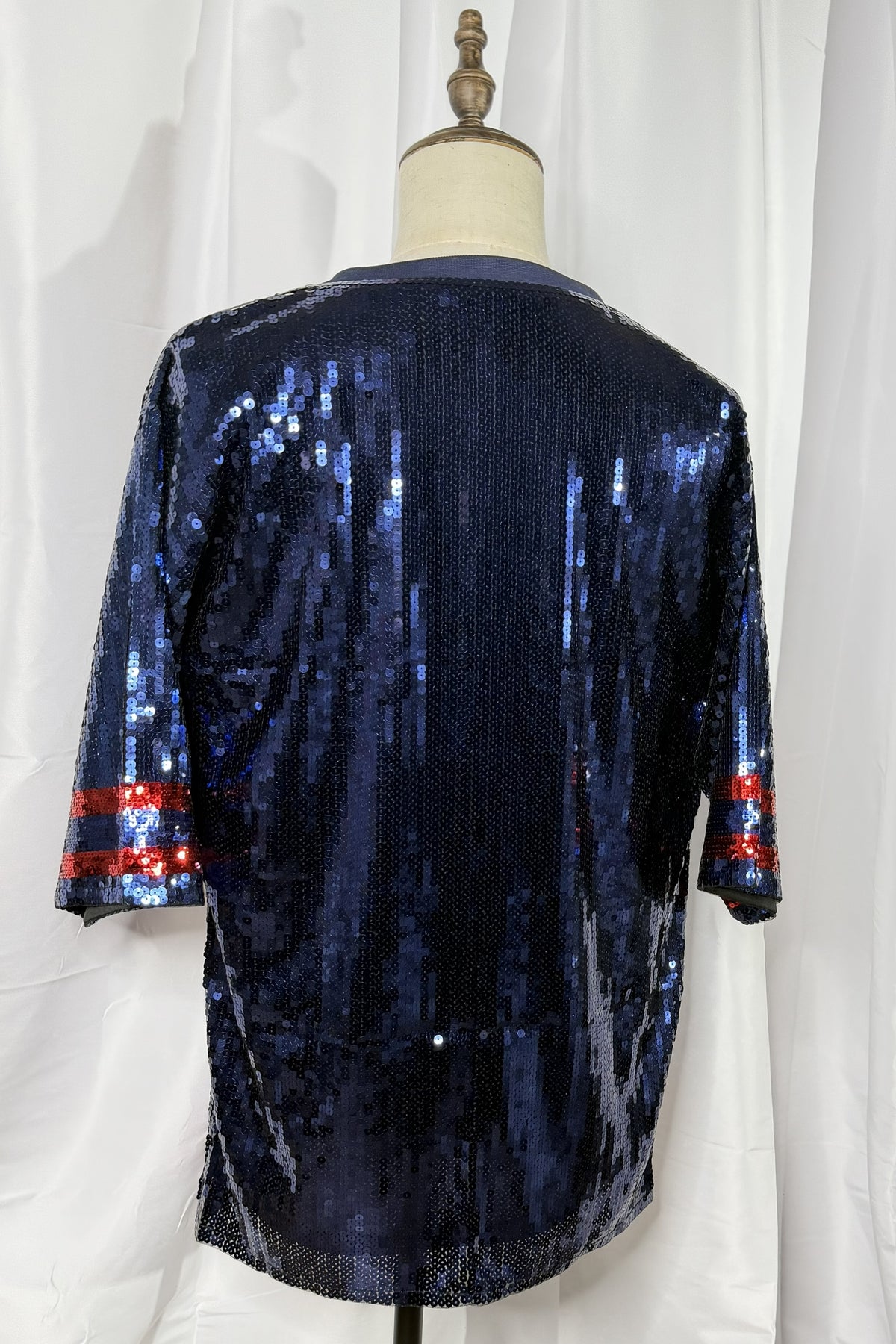 H-Town Blue and Red Sequin Dress