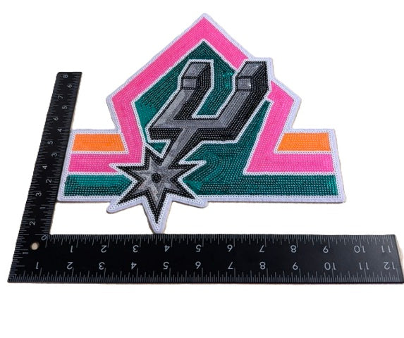 Spur Design with Pattern Colorful Sequin Iron-on Patch