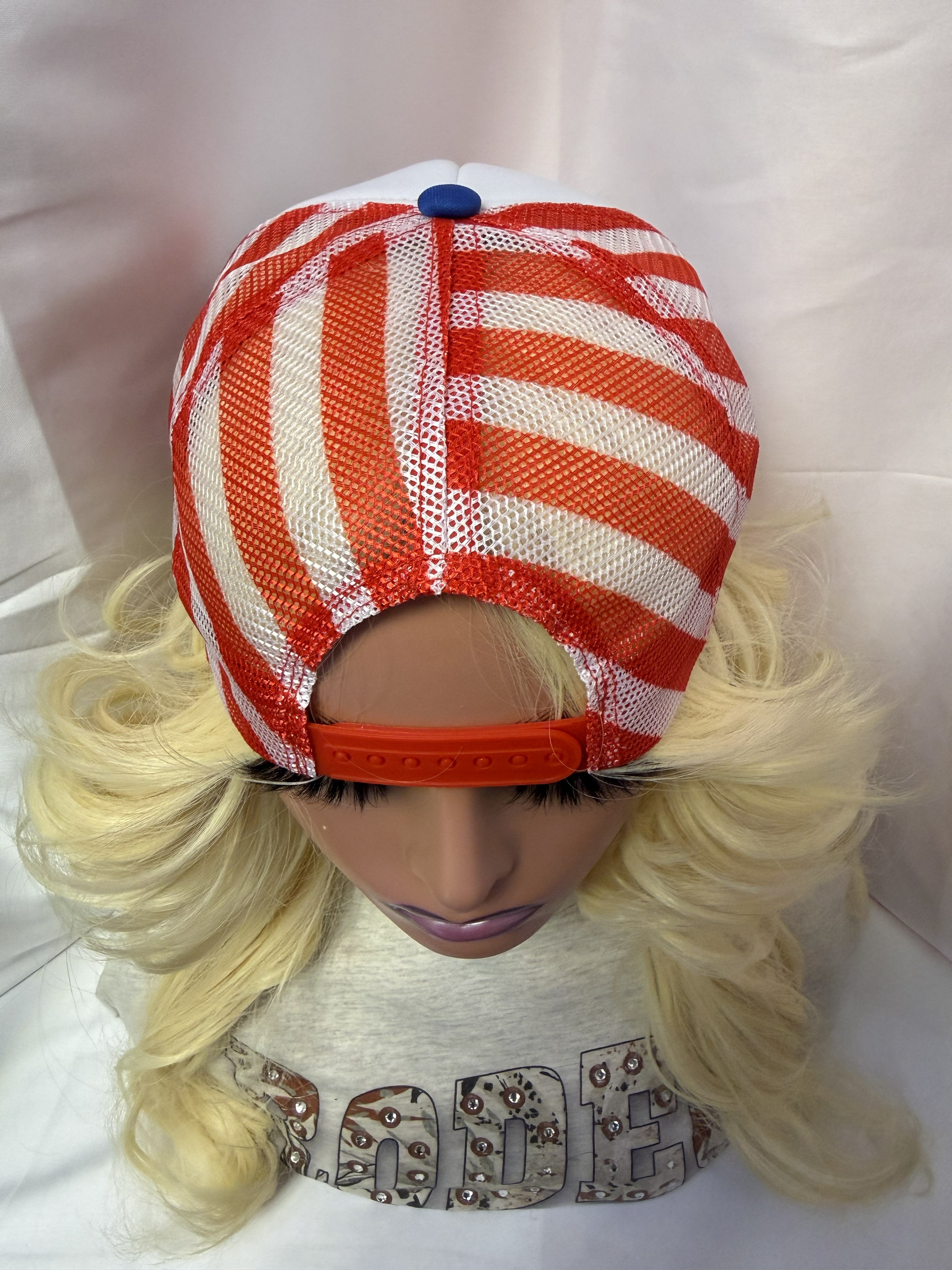 Red/White/Blue Stars & Stripes Snapback Trucker Hat