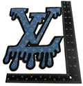 Monogram Dripping Denim Fabric Iron-on Patch