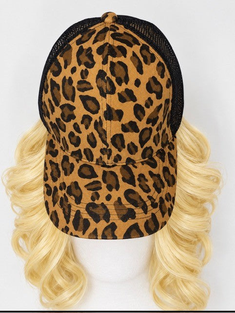 Brown & Black Leopard Print Mesh Snapback Trucker Hat