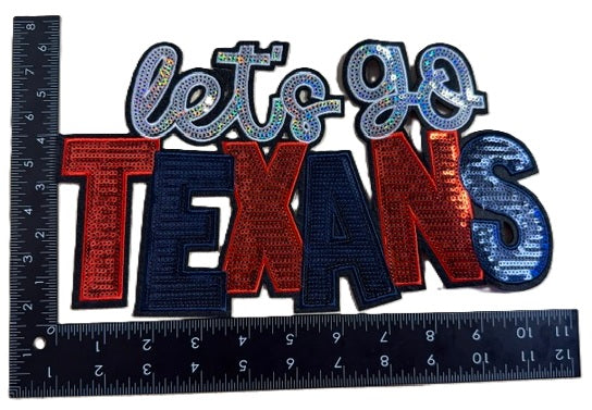 H-Town Lets Go Sequin Iron-on Patch
