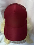 Maroon Mesh Snapback Trucker Hat