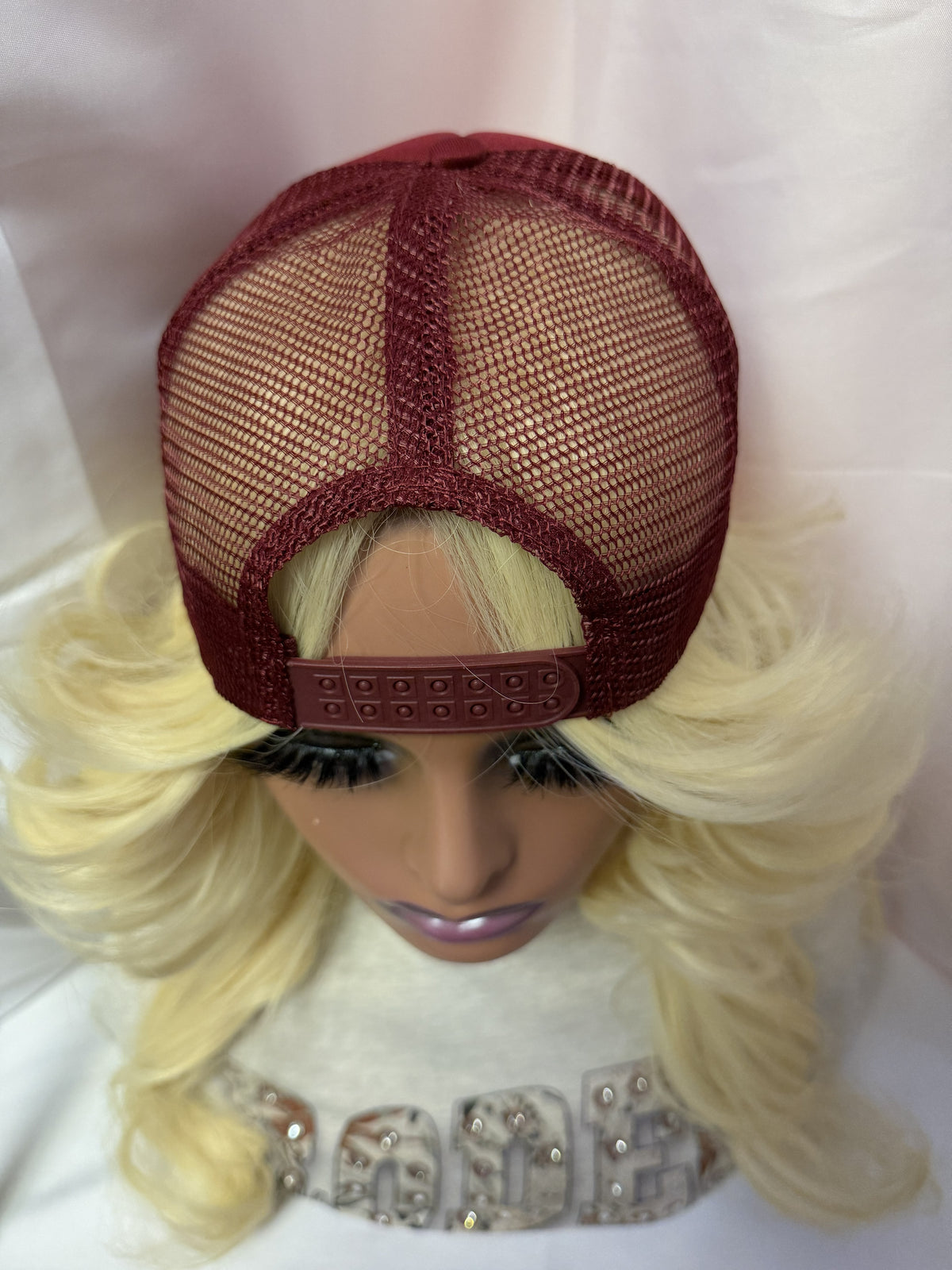 Maroon Mesh Snapback Trucker Hat