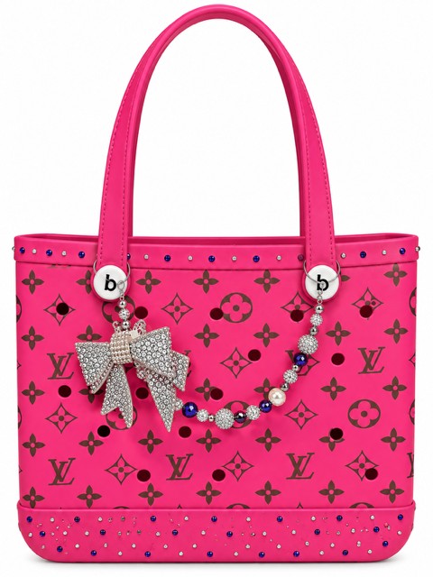 Pink Bling Monogram Bogg Bag (Medium)