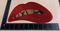 Red-Gold-Logo Lip Sequin Iron-on Patch