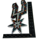 Black-Silver-Fiesta Spur Design Sequin Iron-on Patch
