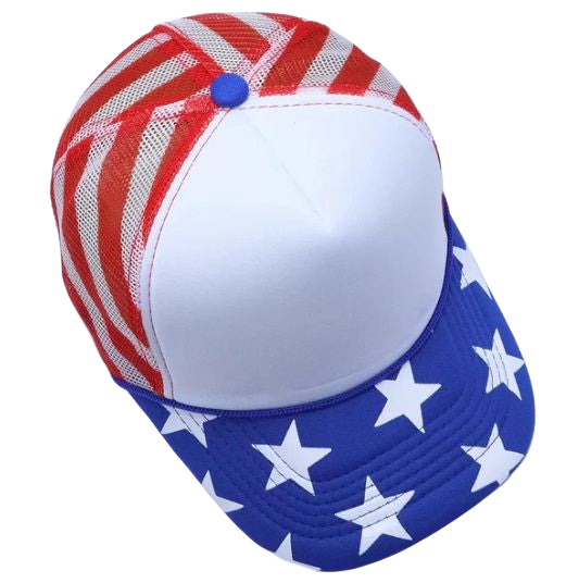 Red/White/Blue Stars & Stripes Snapback Trucker Hat